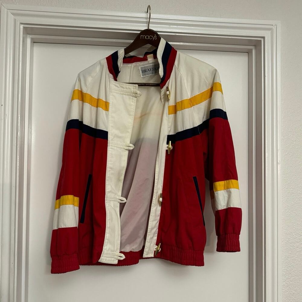 Vintage 90’s Braefair Red, Yellow and Blue Fasten -Up Jacket